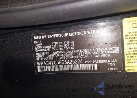 2016 BMW 428I z USA, uszkodzony, nr VIN WBA3V7C58G5A25224